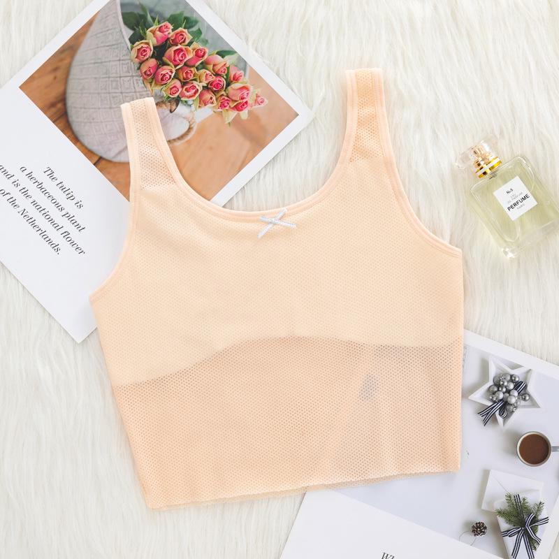 

Дышащая майка-топ для девочек-подростков в возрасте 9-15 лет, идеальное летнее нижнее белье для учениц начальной школы XL (80-100 lbs)