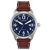 Eco-Drive Serie 100 Meter wasserdicht Mode-Stil leicht Quarz Lederarmband 42mm Herrenuhr blaues Zifferblatt BM6838-17L
