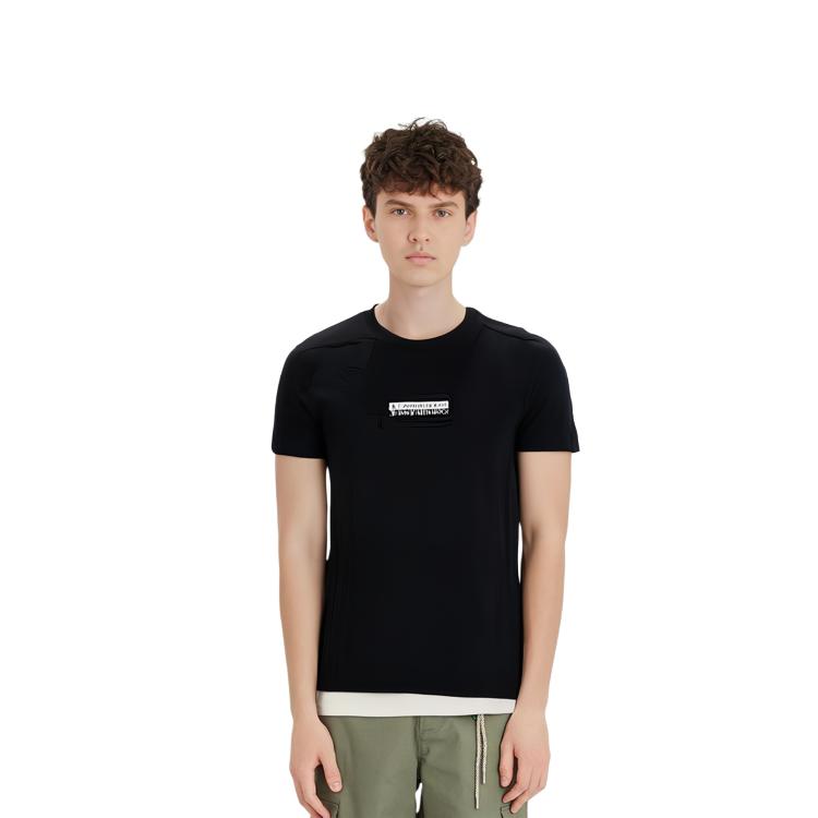 Calvin Klein Letter Fashion Pure Cotton Breathable Mirror Print Round Neck Short Sleeve T-Shirt Men T-Shirts Black ZM01888-BEH