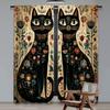 Set Of 2 Flat Printing Scene Curtain Floral Feline Duo Digital Printed Polyester Drapes All Season Party Holiday Decor Perfect