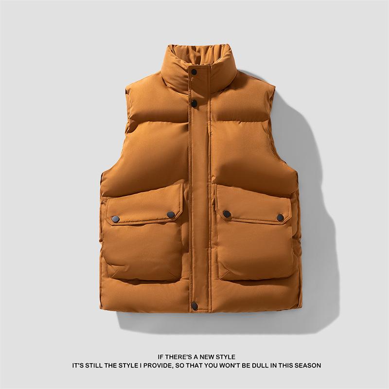 Men's Stand Collar Puffer Vest Sleeveless Quilted Warm Winter Outerwear Casual Multi-Color Vest