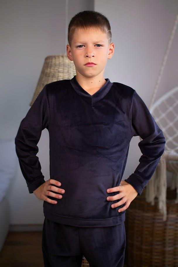 Pyjamas – Plüsch-Velours-Set für Teenager-Jungen, Warmer Winterkomfort, Winter, 6412-030 HC