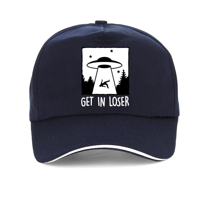 Get In Loser It Was Sucked Away By The Spaceship In The Forest Funny Baseball Cap Creative Design Alien Hat Golf Snapback Hats