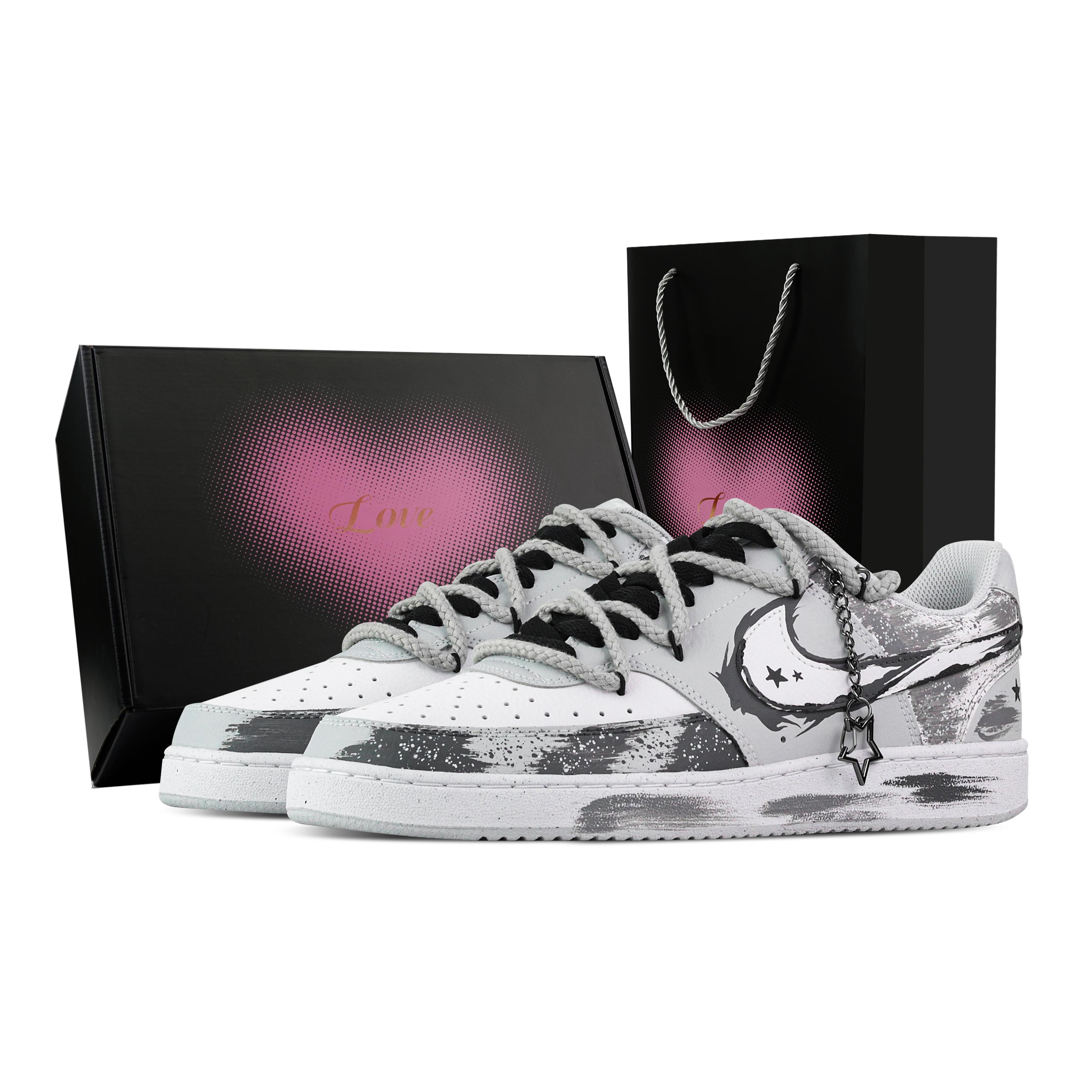 

Nike Court Vision Hidden Ink, Heart Box Abrasion Resistant Low top Skateboard Shoes Men s White Gray HM9862-002(Team773--) 43