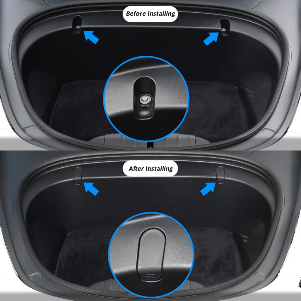 2Pcs Car Front Trunk Hook for Tesla Model 3 2017-2020 Eject Clip Installation Car Spare Box Hook ABS Auto Interior Accessories