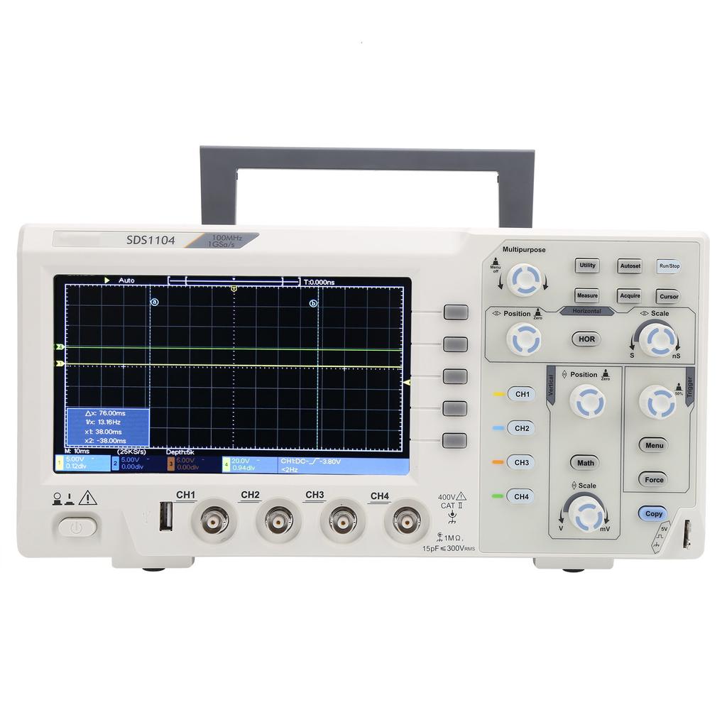 SDS1104 4 Channel Oscilloscope with 7in LCD Display 100MHZ Bandwidth 1GS S Sampling RateAU 110‑220V