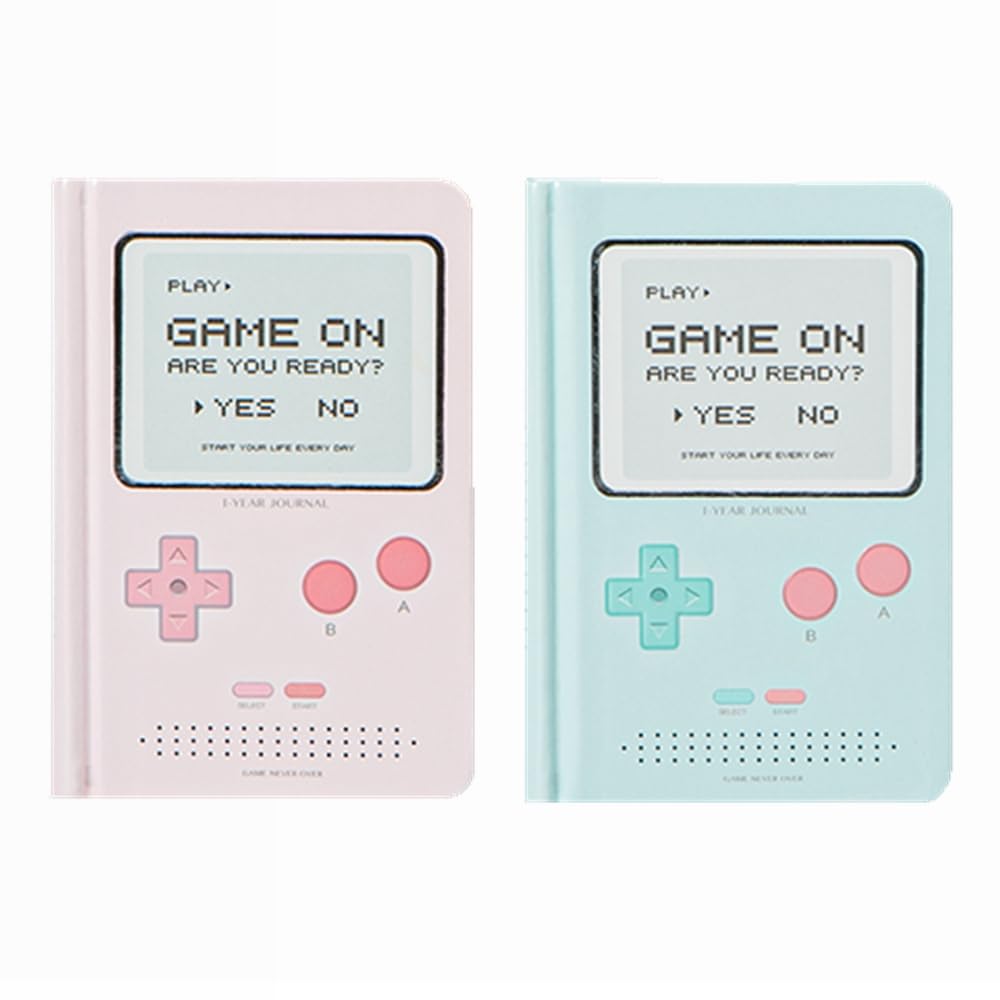 

Undated Daily Planner 365 Day Notebook Game Design Pocket Organizer Plan Book Journal Note A6 Mini Cute Diary (Pink + Green)