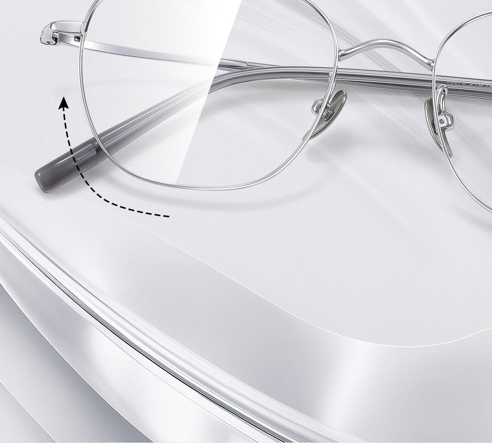 Superleichte reine Titan-Brillenfassungen im koreanischen Stil, Silber, für Damen - Ideal für runde und eckige Gesichter, Hochintelligentes Design