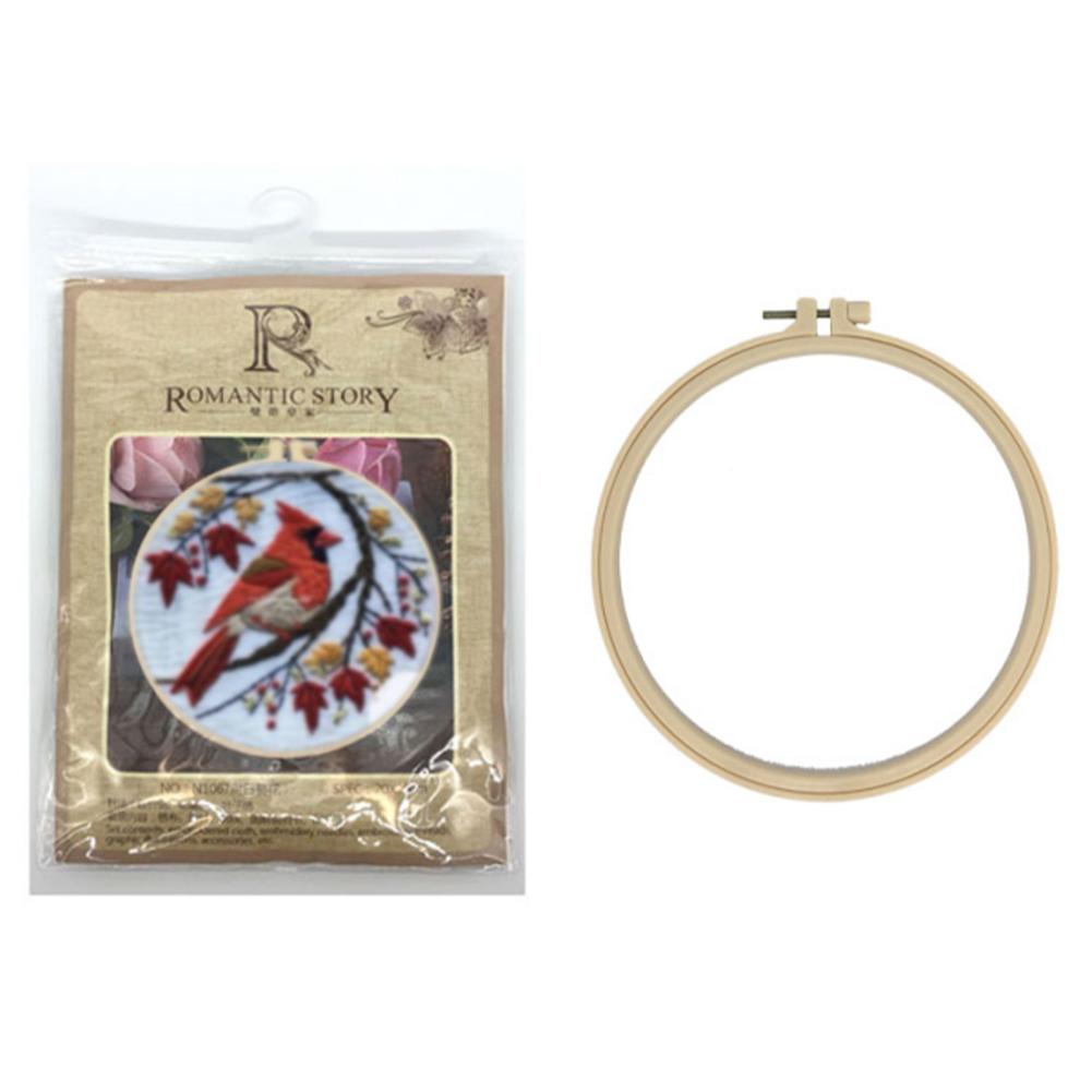 Tiergestempelte Kreuzstich-Sticksets mit Rahmen, Stoff, Farbe, Garn