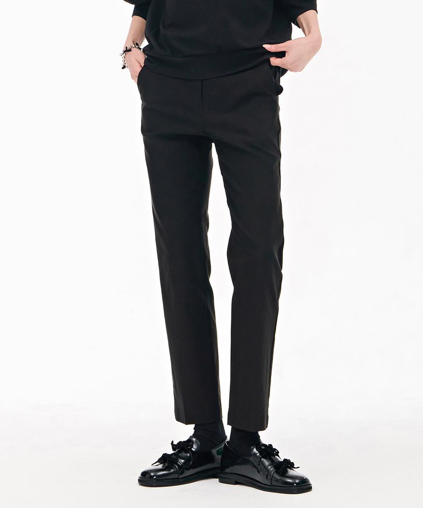 CHASECULT Women'S Slim Straight Elastic Waist Slacks - Black