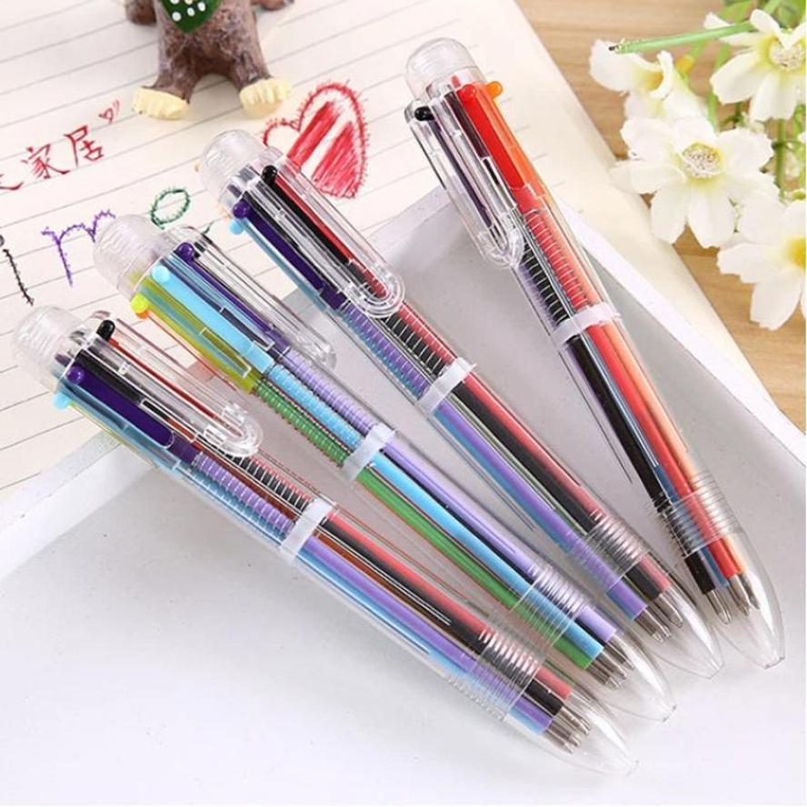 10 Pcs Ballpoint Pen Office Stationery Colored Oil Pen Creative Multi-color Press Ballpoint Pen Student Prize Ballpoint Pen