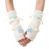 Plüsch-Stern-Armstulpen für Damen Herbst und Winter College-Stil Dui Dui Freiliegende Finger-Ärmel Gestrickte Warme Fake-Ärmel