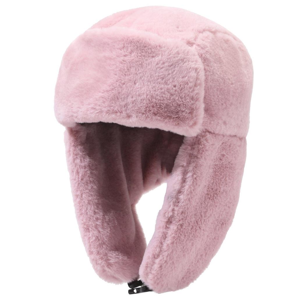 Winter Newly Added Velvet Thickened Lei Feng Hat Plush Windproof Hat for Women Outdoor Cycling Ear Protection Northeast Thermal Hat