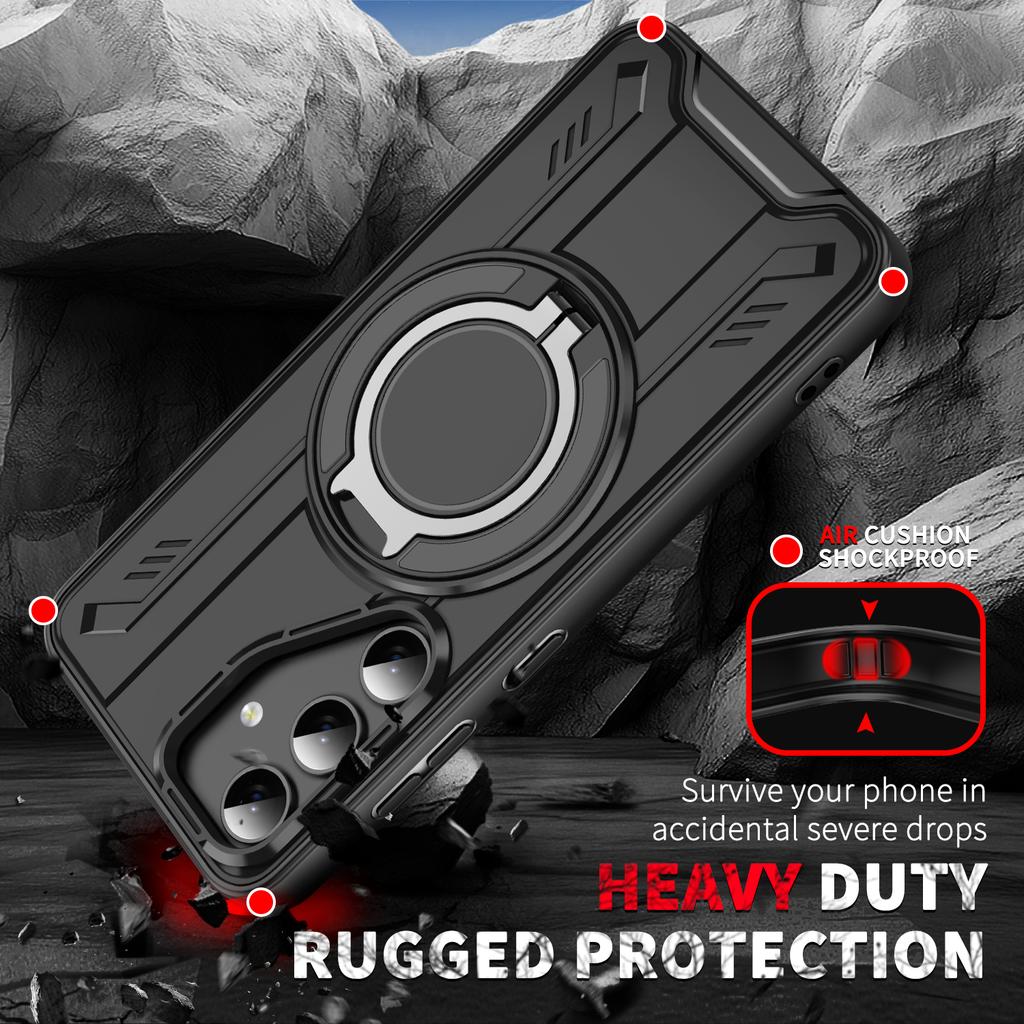 Suitable For Samsung S25Edge S24FE S23FE S22 S21 Ultra Phone Case With 360 ° Holder Car Magnetic Phone Case