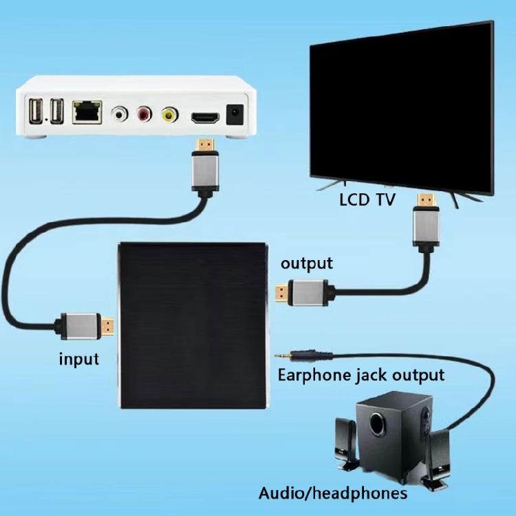 Kompakter 4K HDTV Audio Extraktor 4K HDTV Audio Splitter Unterstützt 5.1 Surround Sound für Mehrgerätekompatibilität