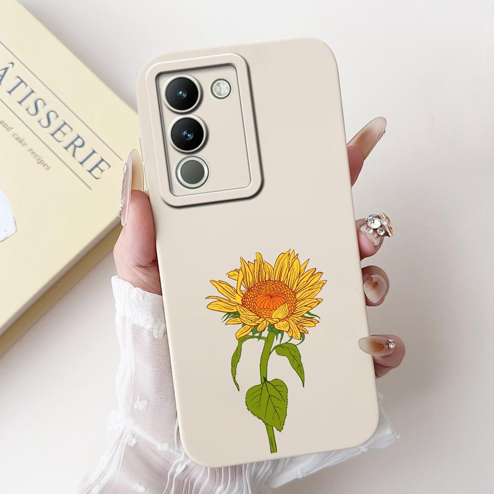 For Vivo Y200 Casing V2307 Stylish Sunflower Cartoon Girls Cover Case For Vivo Y 200 V29E V 29E Y200 5G Soft Fundas Capa 6.67"