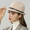 Elegant top hat Merino wool crimped warm winter hat fashionable versatile retro woolen basin hat British