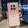 Cover For Tecno Camon 40 Premier 5G Case New Letter With Flower Shiny Starry Sky Soft Silicone Black Back Anti-scratch Cover