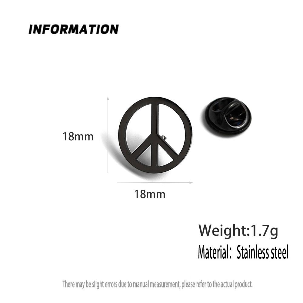 Round Gold-plated Peace Symbol Badge, Women’s Anti-exposure Buttons, Suit Lapel Pin, Collar Brooch, Formal Accessories