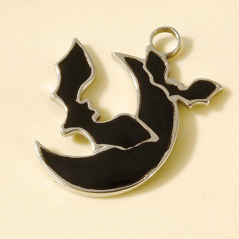 6pcs Punk Dark Black Stainless Steel Enamel Charms For Jewelry Making Supplies Sun Heart Cross Ocean Animal Pendant DIY Pendants