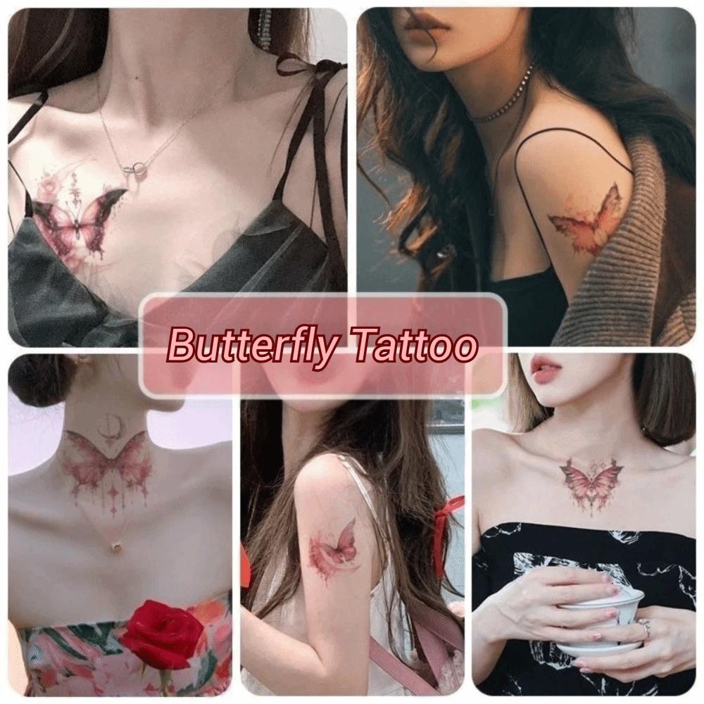 Waterproof Butterfly Tattoo Stickers Moon Pattern Flower Tattoo Stickers  Female