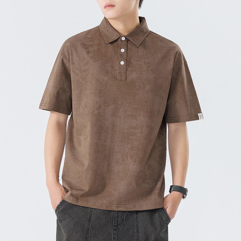 Lapel T-shirt Men Tie-dye Snowflake Cotton Summer Latest Comfortable Fit Leisure Top Men T-shirt