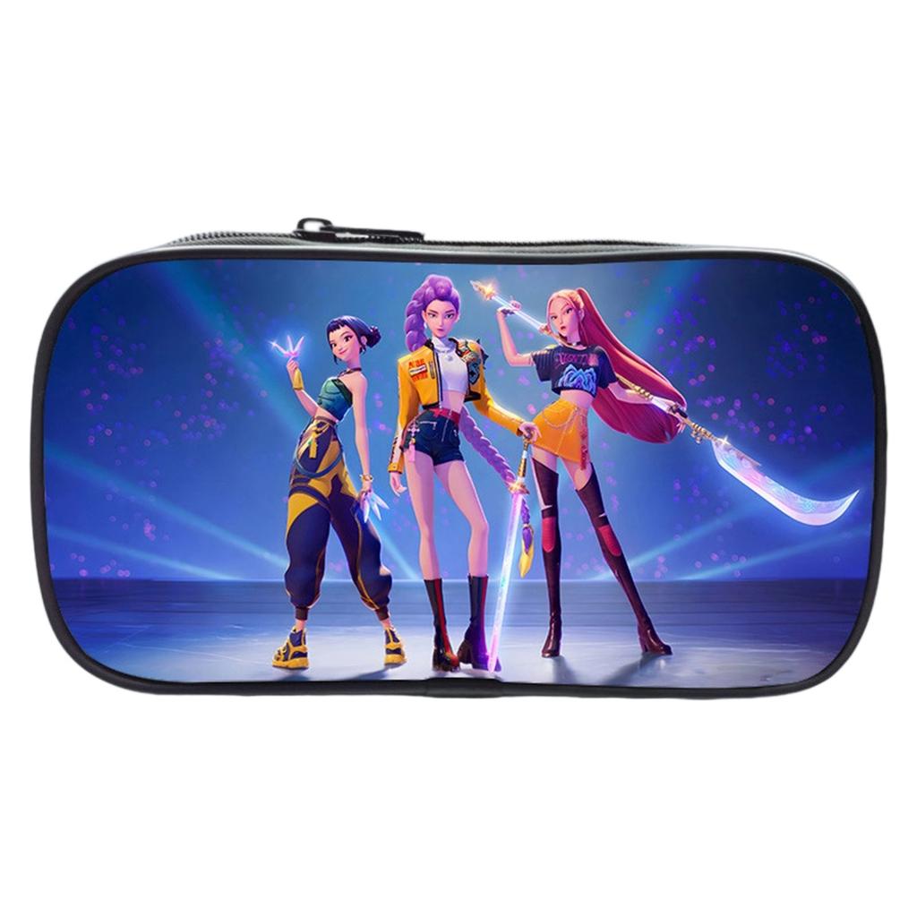 KPOP Girls Cartoon Pencil Case Elementary School Pencil Case Stationery Bag Children's Pencil Case Anime Print