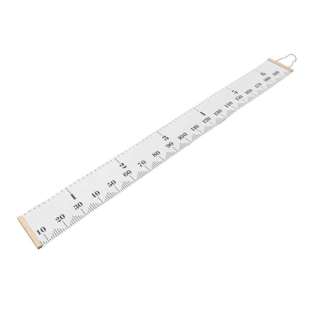 Pine Wood Canvas Height Measuring Ruler Dual Scale Mark Home Growth Recording Chart Family Bedroom