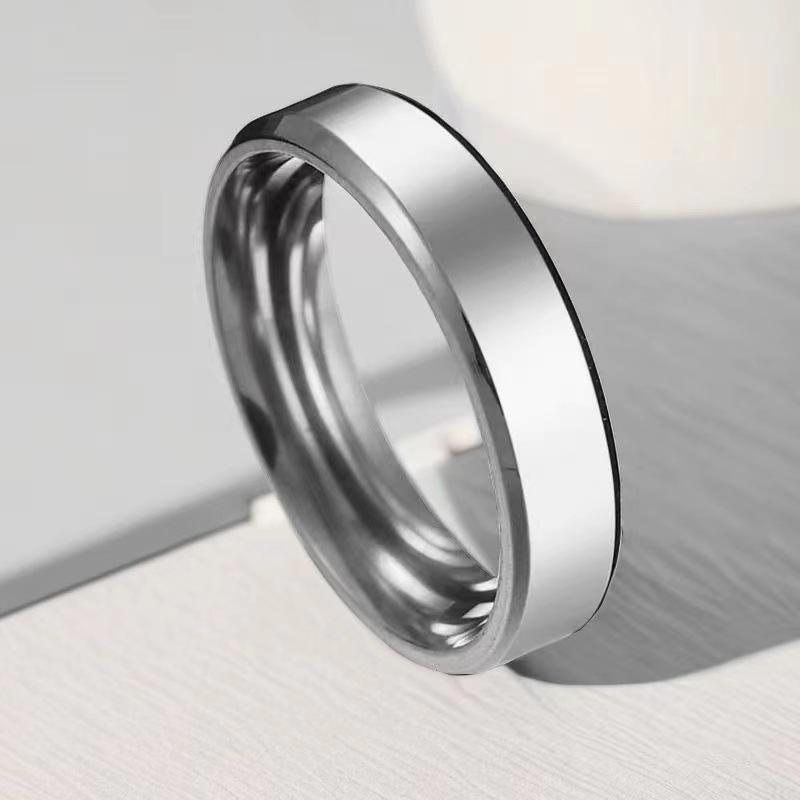 European & American Unisex Titanium Steel 4mm Fashion Ring
