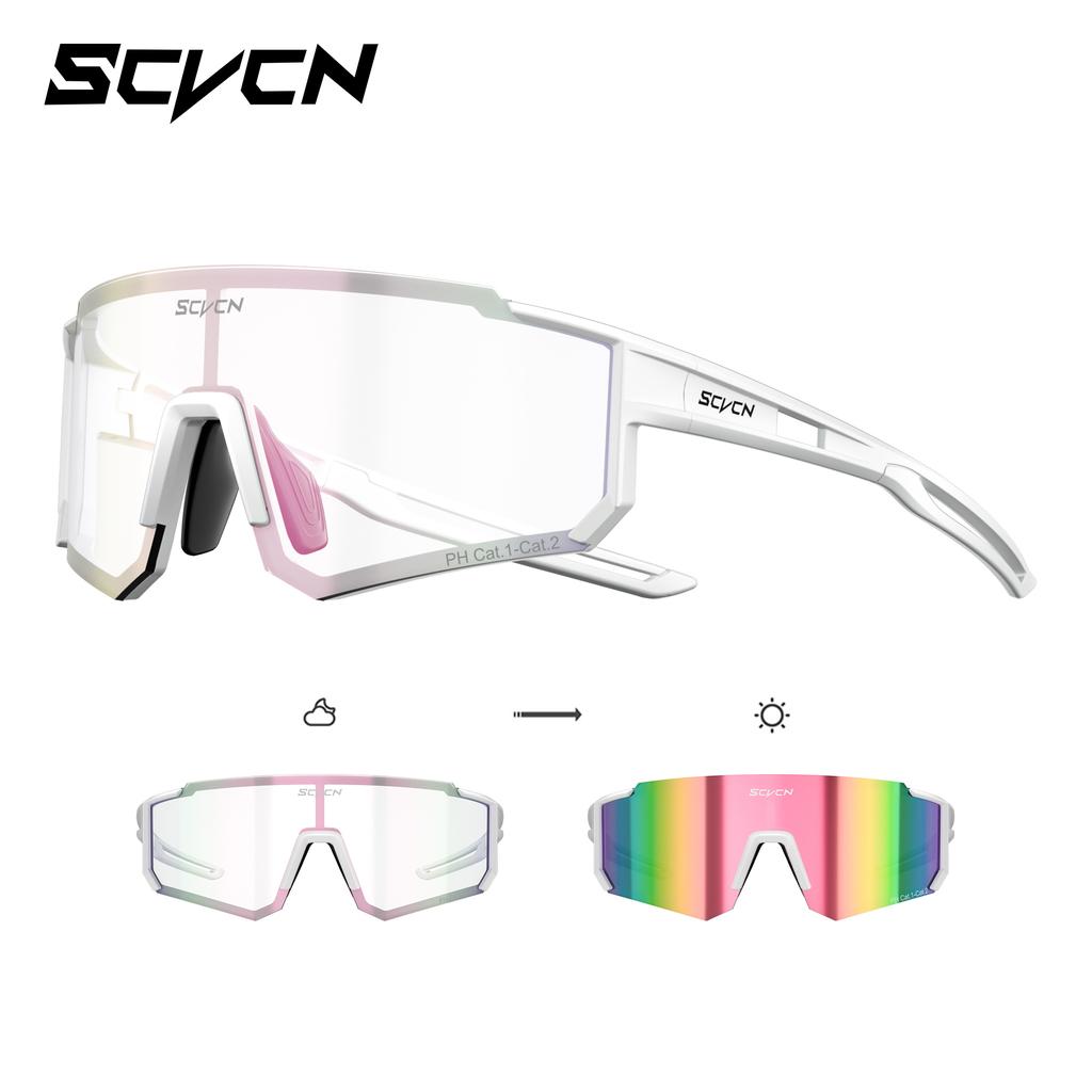 SCVCN Photochromic Hiking Eyewear Cycling Glasses Sports Sunglasses for Women Outdoor Road MTB Bike Glasses UV400 Men Windproof