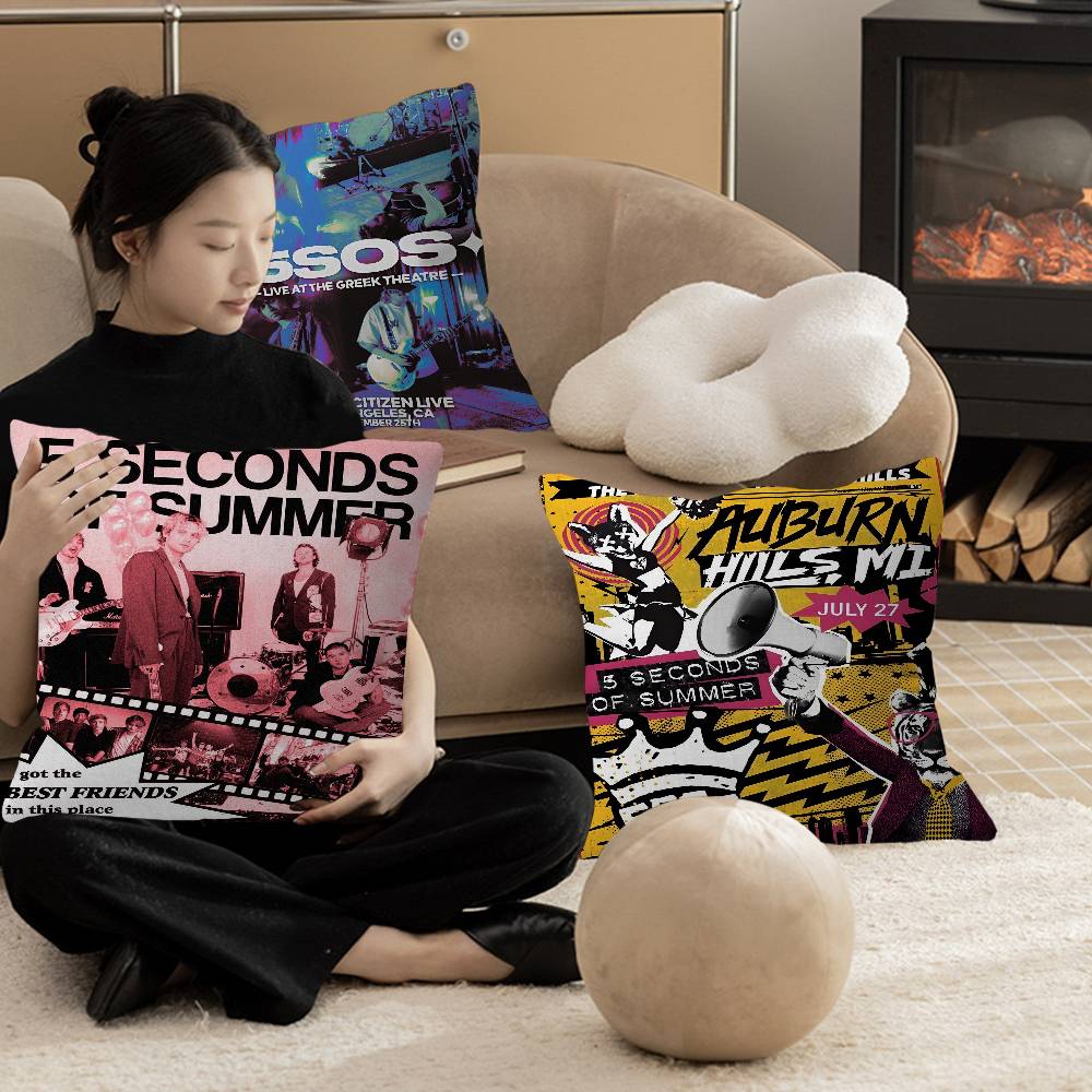 SSeconds of SSummer Band Cushion Cover Car Throw Pillow Case For Sofa Car Christmas Gift xcm xcm