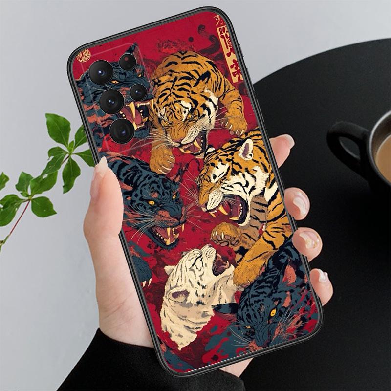 Handyhülle für Samsung A55 A16 A56 A36 A35 A15 A53 A54 A33 A34 A25 A05S A52 A52S A14 A26 A71 Tiger Kunst