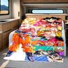 1PC Son Goku  Print Flannel Blanket, High quality All Seasons, Home Decor, Warmth and Comfort, Perfect for Christmas Gifts