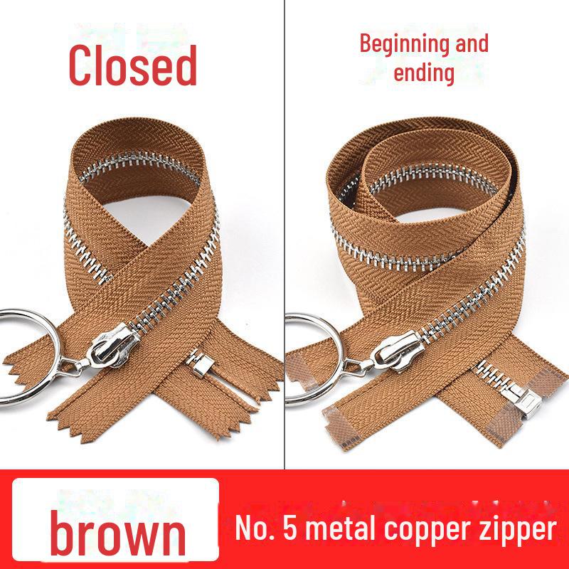 

нет. 5 медных молний с серебряными зубцами и большим кольцом-пулером для кожаных брюк, юбок и багажа, 20-40 см 20cm closed end