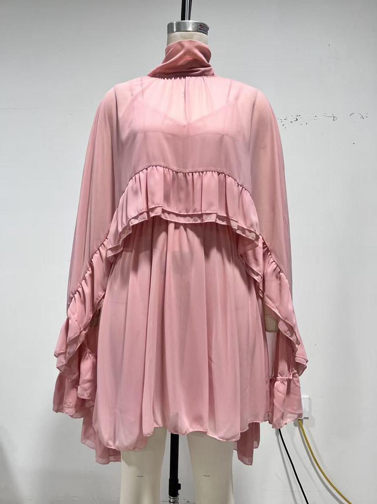 Elegant Spring/Summer Chiffon Dress & Camisole Two-Piece Set