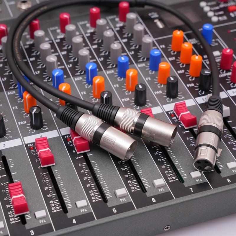 Audio Cable 3Pin XLR Female To Dual- XLR Male Y Splitter Nickel Plated Connectors With Metal Serviceable Ends 0.5M