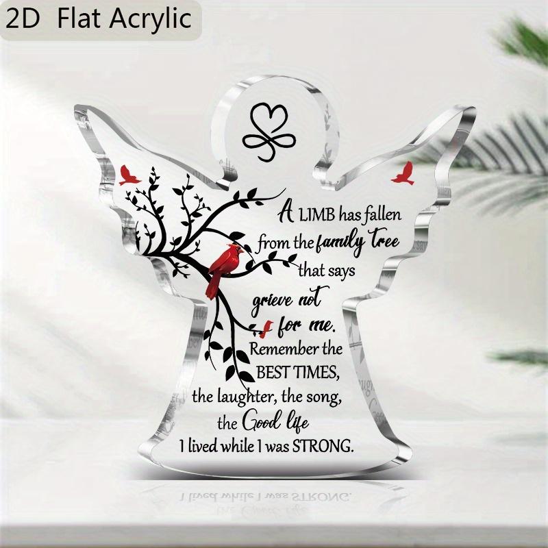 

Memorial Plaque - Red Bird Design with Heartfelt Message, Bereavement Gift for Loss of Loved One, Home Decor Table Centerpiece, No Electricity Needed 10*10cm