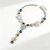 Mid-Aged Vintage Style Y-shaped Pendant Dyed Resin Light Luxury High-End Court Style Sweater Chain