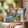 Heimdeko Blaue Blumen, Vögel & Schmetterlinge Kissenbezüge Muster Kissenbezug Geeignet für Sofa Schlafzimmer Auto Kissenbezug