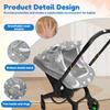 Universal Baby Car Seat Cover Soft Flannel Baby Basket Cover with Breathable Mesh Window Baby Stroller Cover for Newborn Infant