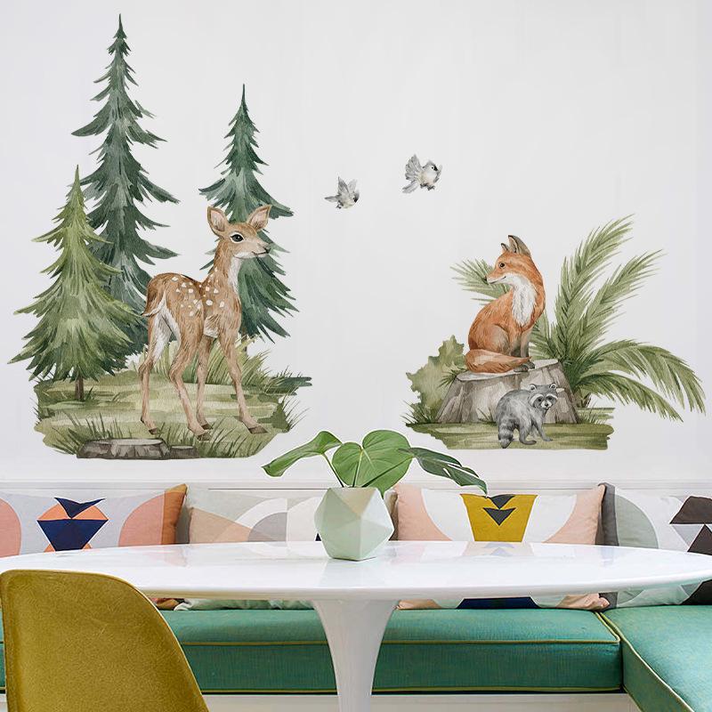 Removable Cartoon Animal Wall Stickers for Kids' Rooms – Perfect for Bedrooms, Living Rooms, Party Decorations, Doors, and Windows.