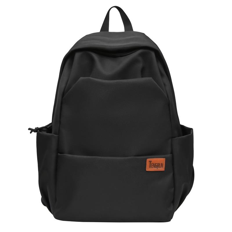 Women Solid Color Backpack Men's Backpack Lightweight Travel Computer Bag Student Schoolbag