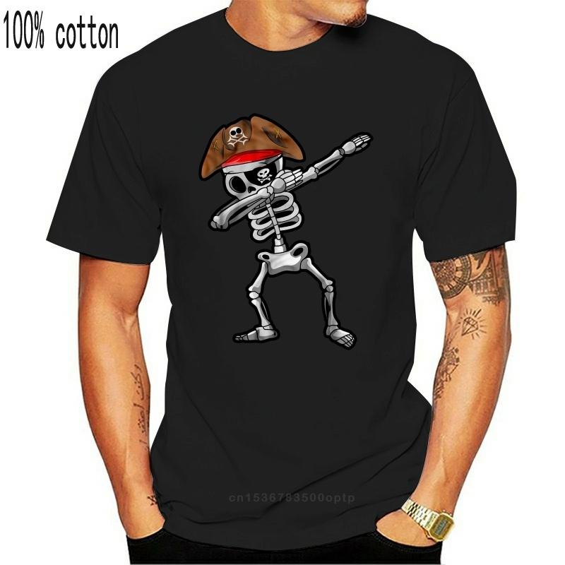

Men t shirt Dabbing Skeleton Pirate Halloween Costume Women t-shirt 3XL чорний