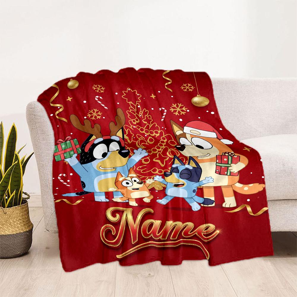 Christmas Friends Celebration Personalized Name Blanket Lightweight Customizable Blanket Comfortable Great for Chair Bed Sofa Living Room