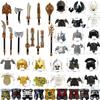 MOC Building Blocks Medieval Knight Weapon Accessories Military Figures Helmets Vests Axes Knives Shields Brick Toys Armor K071