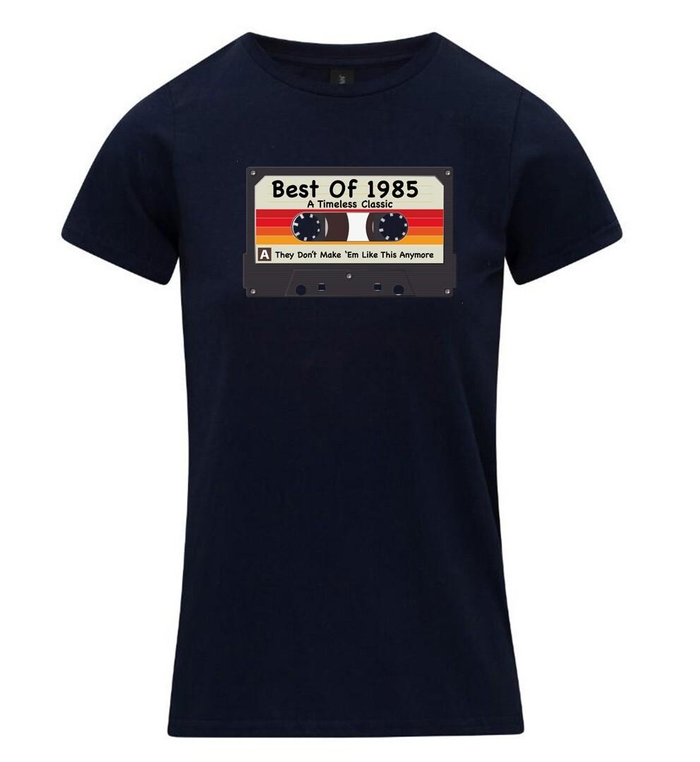 Womens 40th Birthday T-Shirt Mens Womens Tees Top Best 1985 Cassette Tape Music 40 Timeless Classic L