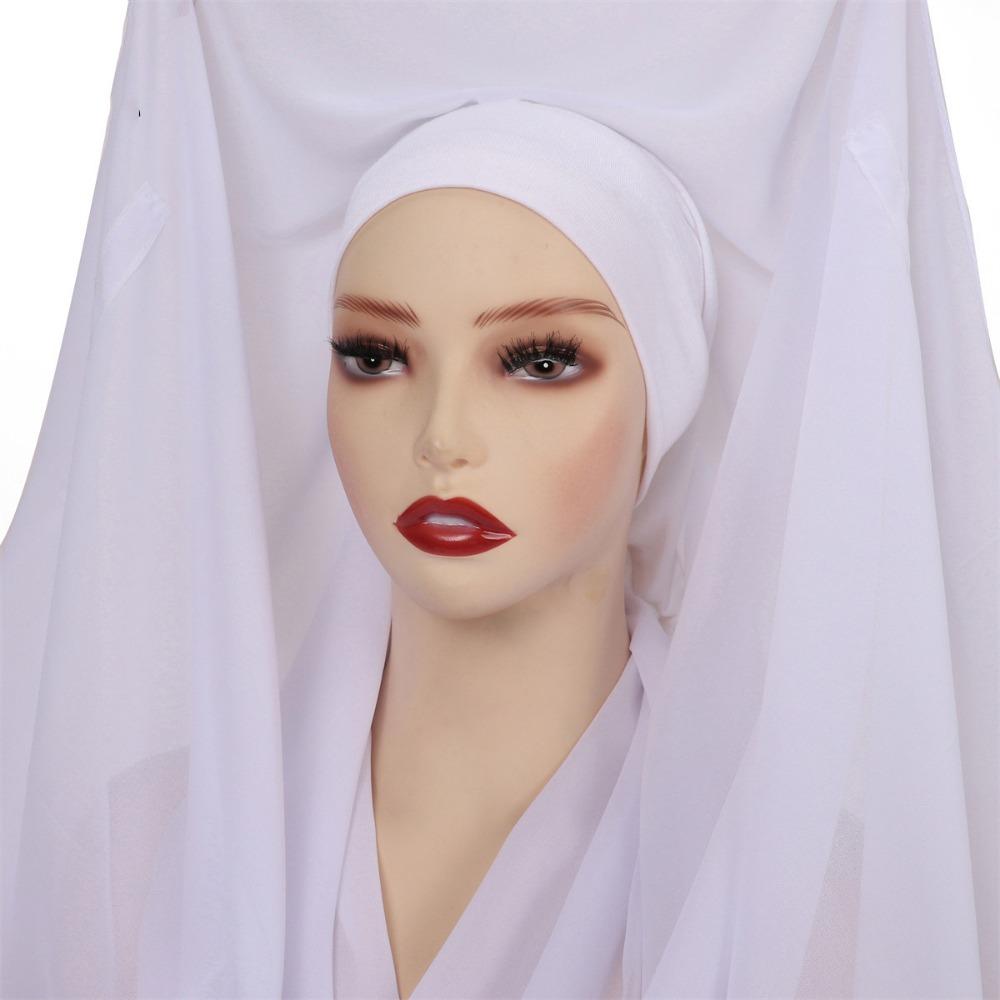 2in1 Instant Chiffon Hijab Scarf Bulit-In Magnets Islamic Head Wrap Female Musulman Bandana Women