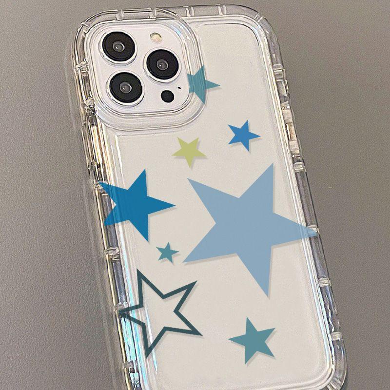 Tide brand blue star is suitable for iPhone17 airbag mobile phone case 16Pro niche x Apple 14 all-inclusive 15/13