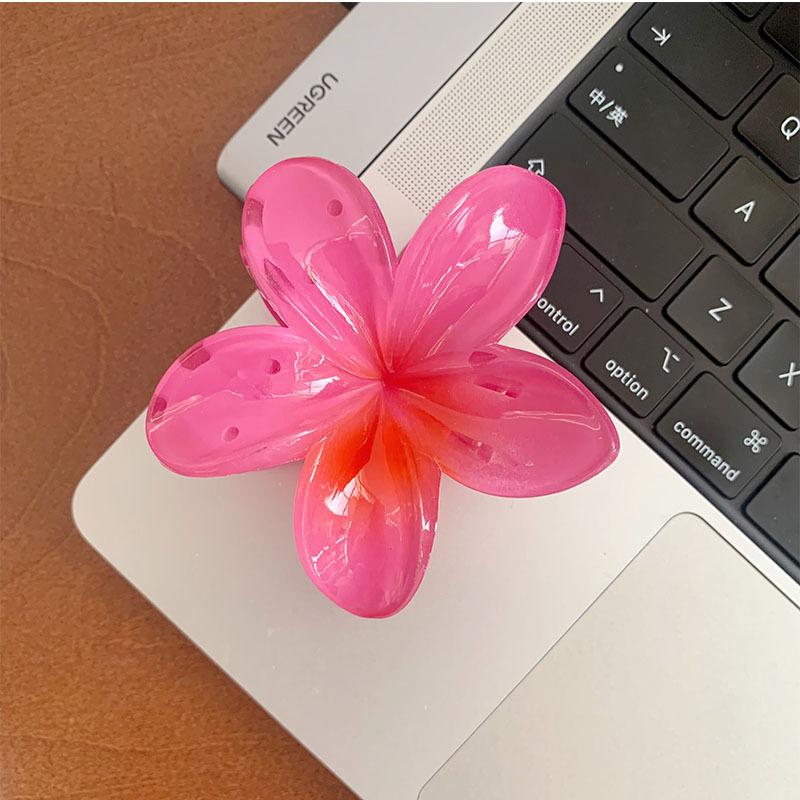 Six Colors Gradient Flower Hair Accessories Set Beach Style Hairpins Flower Claw Clips Summer Flower Hairpins Hawaiian Style