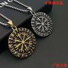 Pandantiv Busolă din Oțel Inoxidabil, Colier Disc Vânt Întunecat, Accesorii Retro Personalizate din Oțel Titan